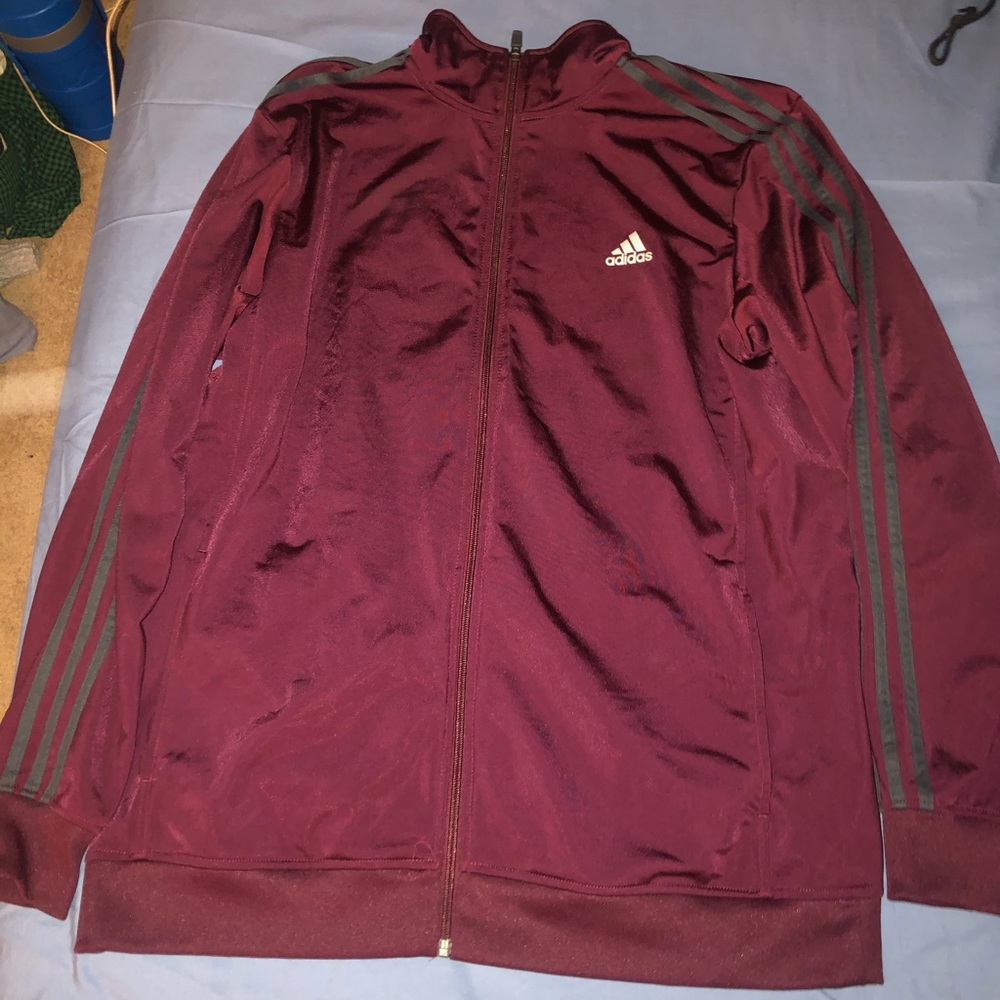 Size XL maroon Adidas men’s tracksuit top
